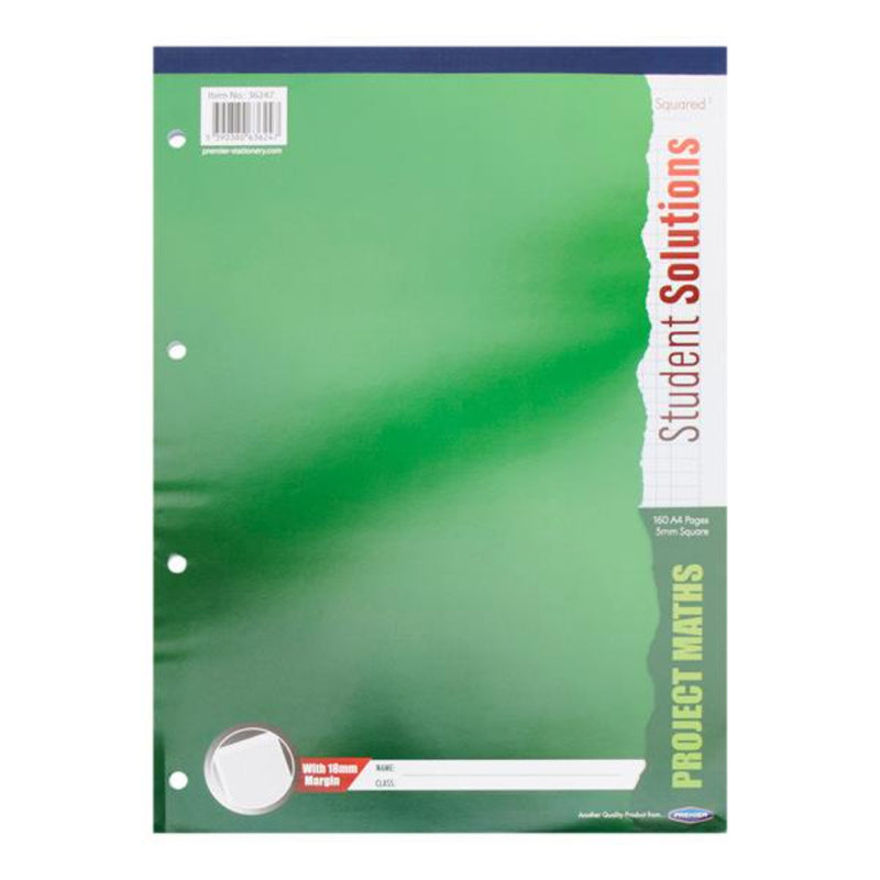 Student Solutions A4 5mm Squared Paper Project Maths Refill Pad - 160 Pages