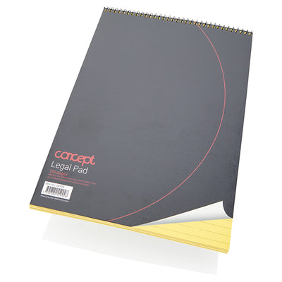 Concept A4 Spiral Visual Aid Memory Notebook - Canary - 160 Pages