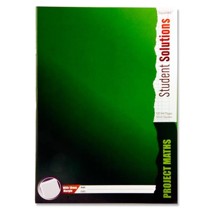 Student Solutions A4 5mm Squared Paper Project Maths Softcover Copy Book - 120 Pages