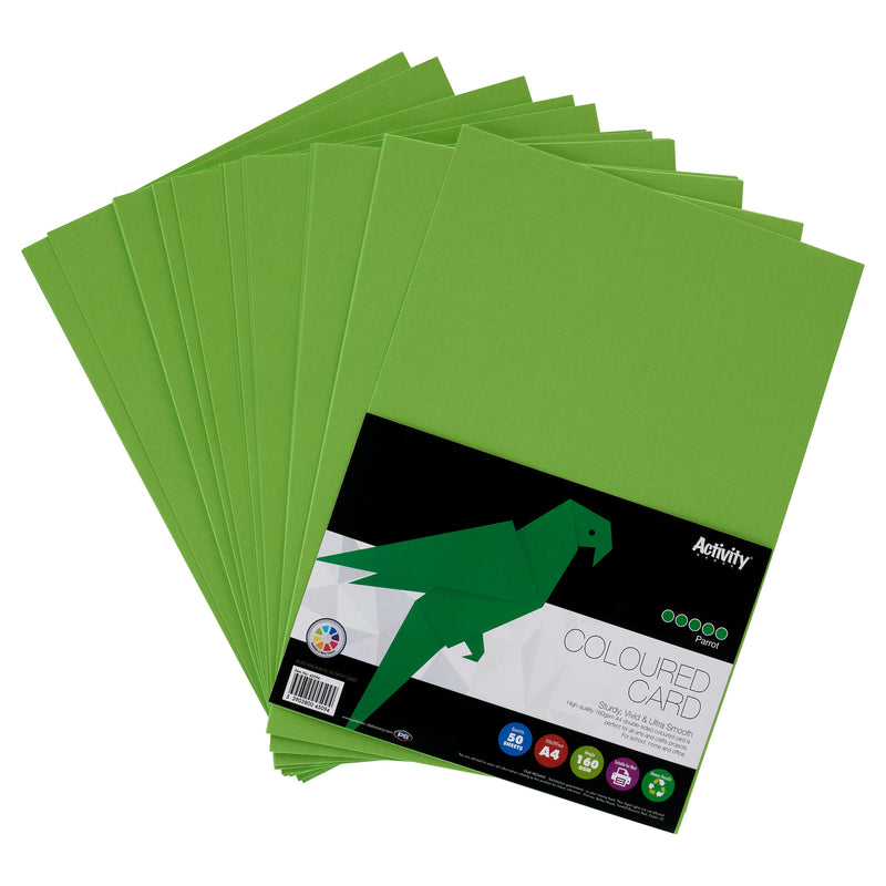Premier Activity A4 Card - 160 gsm - Parrot Green - 50 Sheets