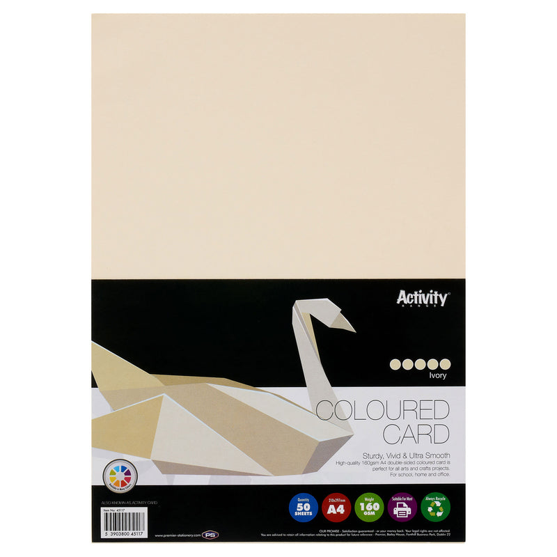 Premier Activity A4 Card - 160 gsm - Ivory - 50 Sheets