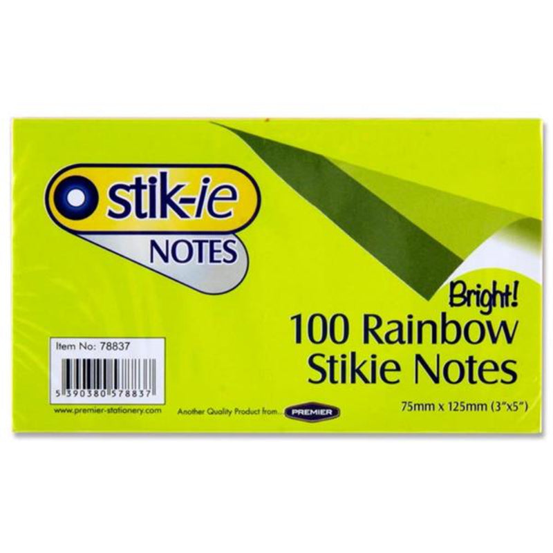 Stik-ie Notes - 75 x 125mm - 5 Colour Rainbow