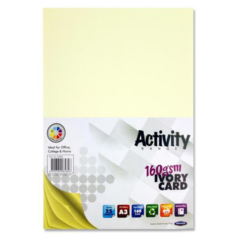 Premier Activity A3 Card - 160gsm - Ivory - 25 Sheets