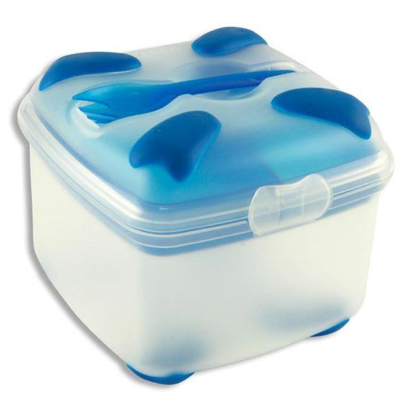Smash Nude Food Mover - 2 Tier Salad Box with Fork - Blue