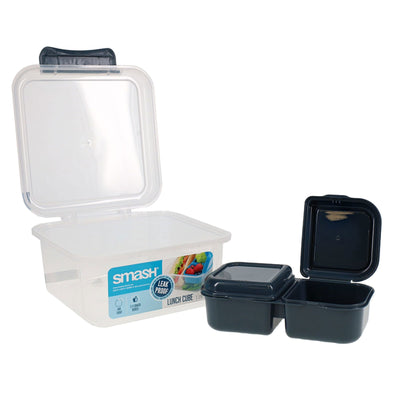 Smash Leakproof Lunch Cube with Compartments - 1.15L - Black