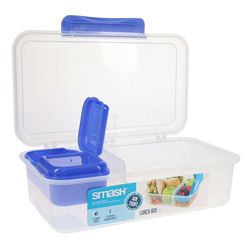Smash Leakproof Box with Removable Compartment - 2.1L - Blue