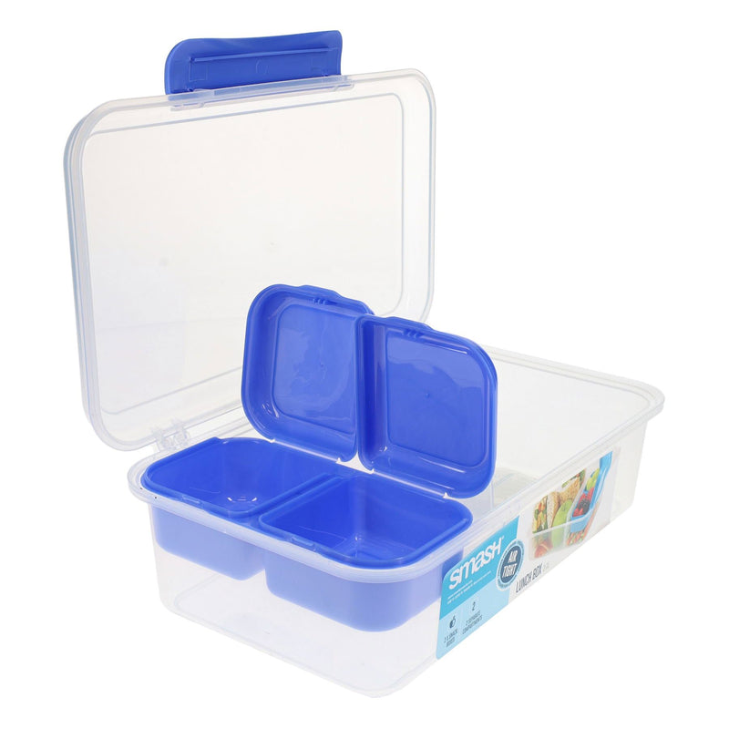 Smash Leakproof Box with Removable Compartment - 2.1L - Blue