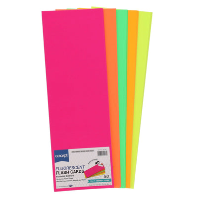 Premier Office 12x4 Fluorescent Card - Pack of 50