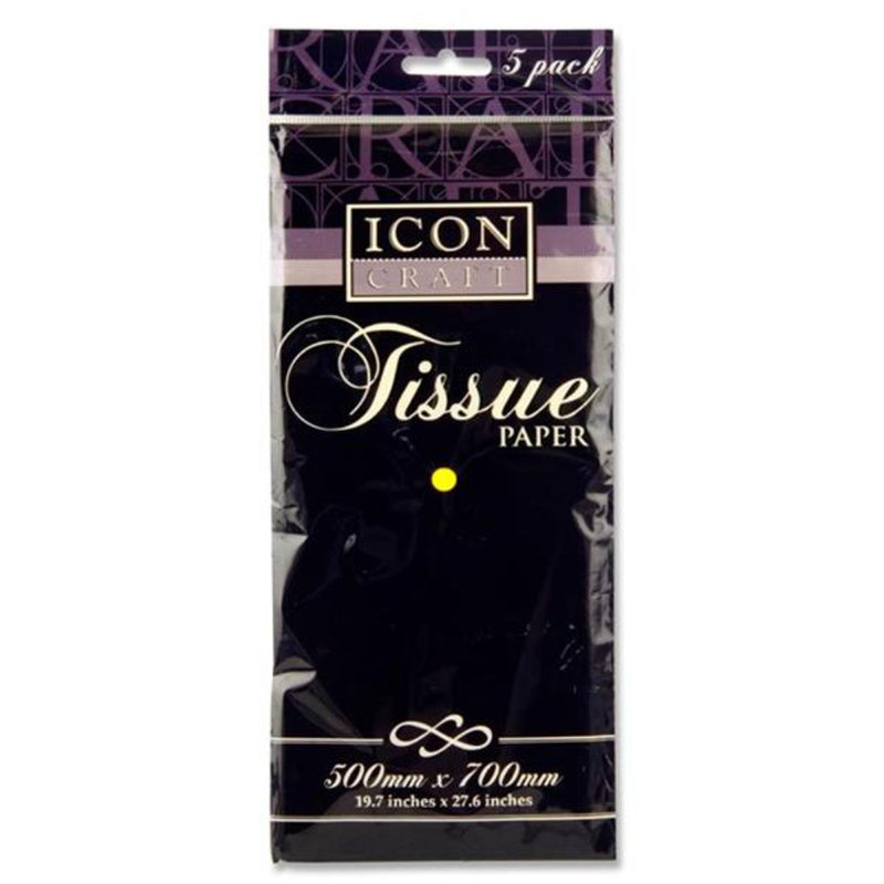 Icon Tissue Paper - 500mm x 700mm - Lemon - Pack of 5