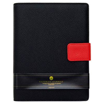 Victoria's Journals A5 Buffalo Cover Organiser with Concealed Magnetic Closure - Black