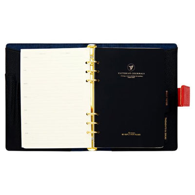 Victoria's Journals A5 Buffalo Cover Organiser with Concealed Magnetic Closure - Black