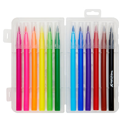 World of Colour Brush Felt Tip Markers - Box of 12