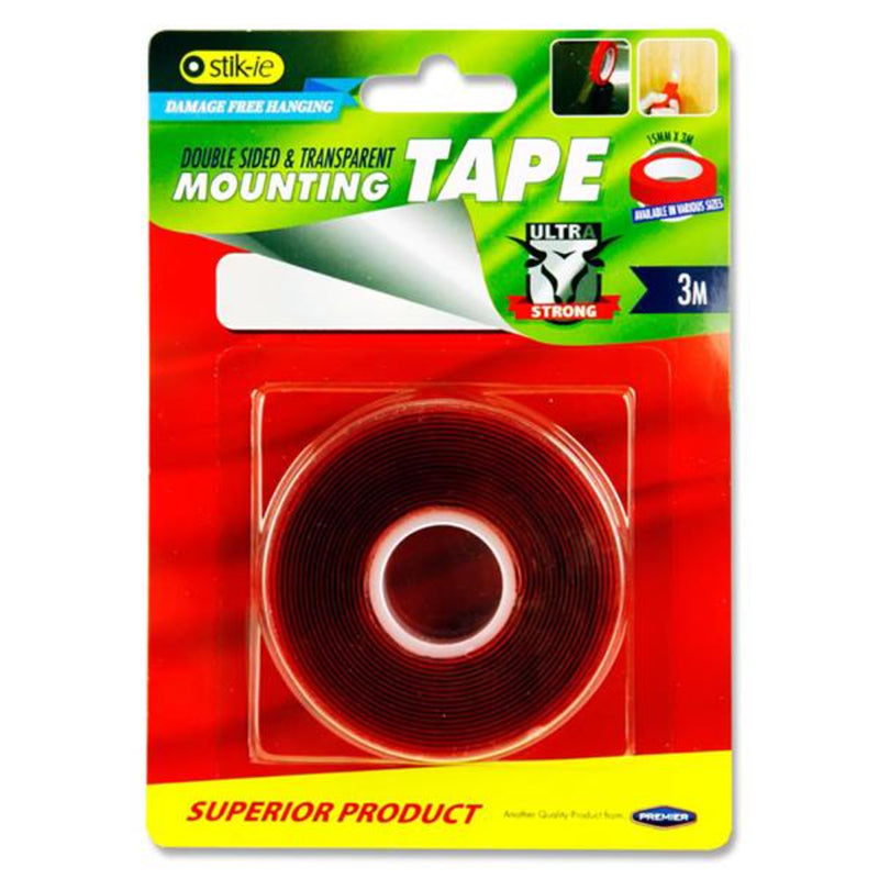 Stik-ie Double Sided Mounting Tape - 3mx15mm - Clear