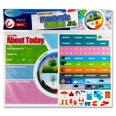 Clever Kidz Magnetic Calendar Board - 420mm x 288mm - Learn All About Today