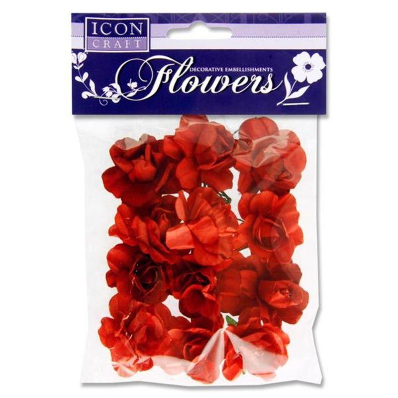 Icon Paper Flowers - Red - Pack of 12