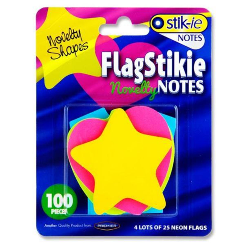 Stik-ie 100 Sheets FlagStikie Flag Notes in 4 Unique Shapes