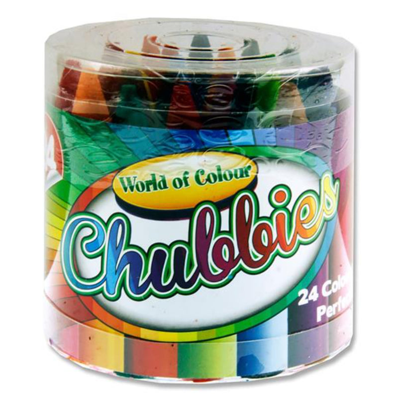 World of Colour Super Chubbies Crayons - For Young Hands - Tub of 24