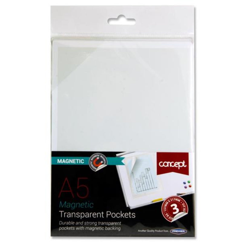 Concept A5 Magnetic Transparent Pockets - Pack of 3