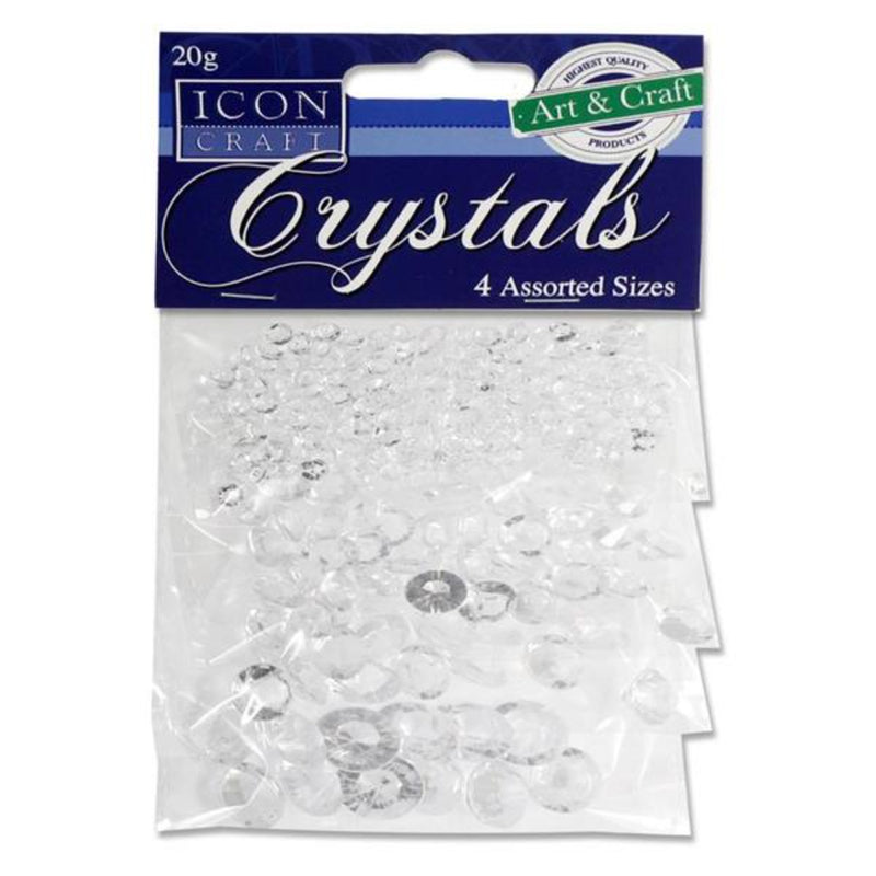 Icon Clear Crystals - 4mm to 12mm - Bag of 20g