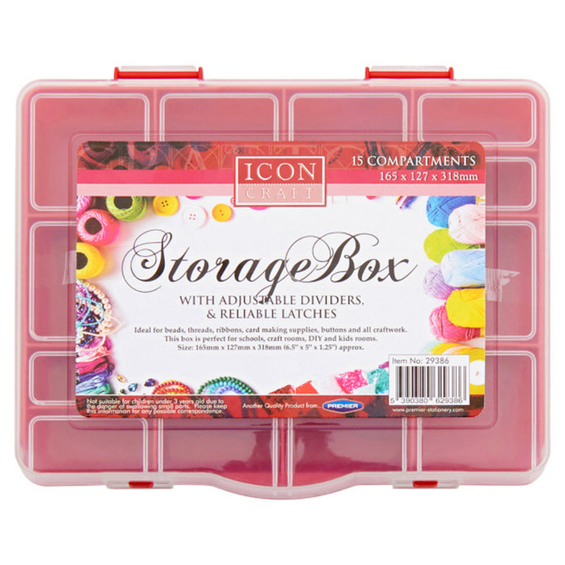 Icon 15 Compartment Storage Box - Red