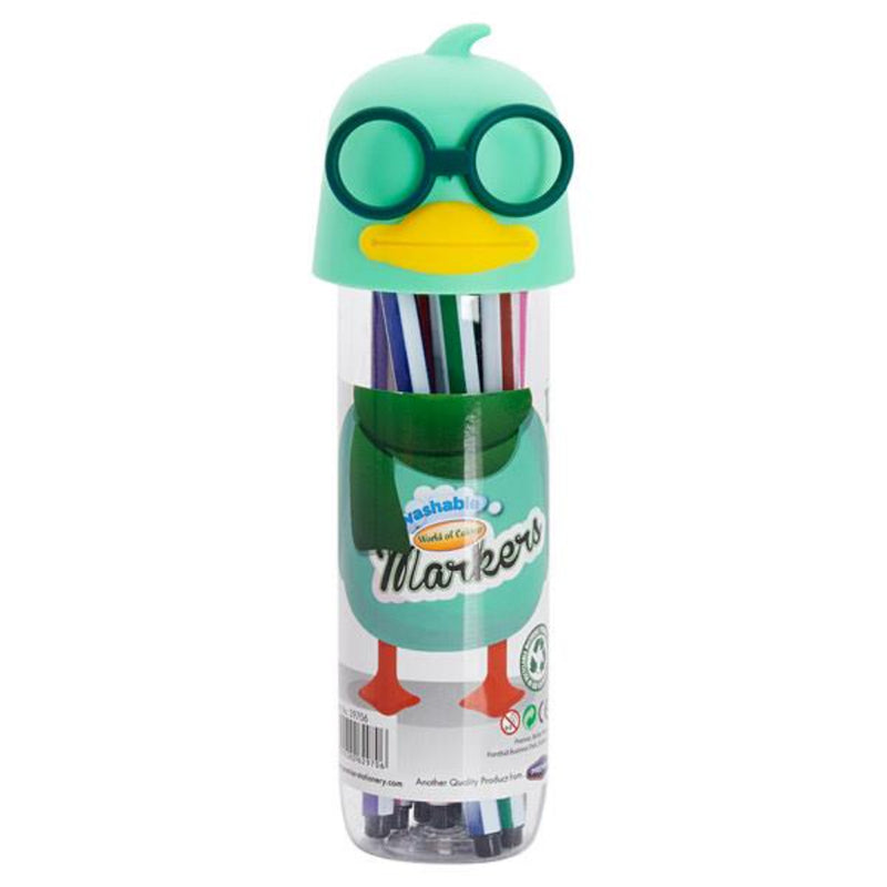 World of Colour Washable Felt Tip Markers - Smart Duck Green - Tub of 12