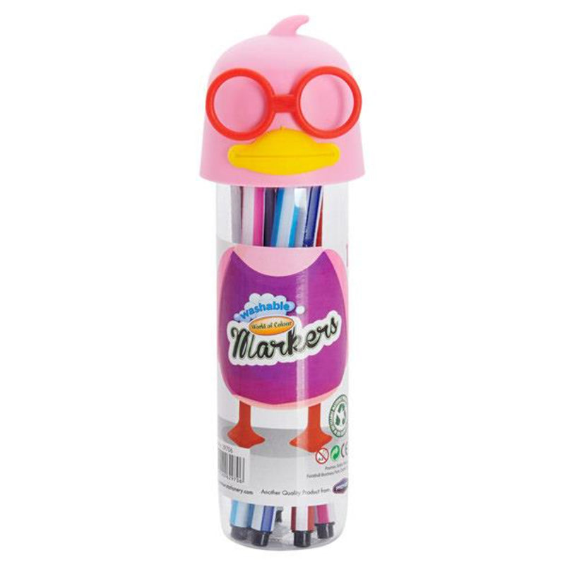 World of Colour Washable Felt Tip Markers - Smart Duck Pink - Tub of 12