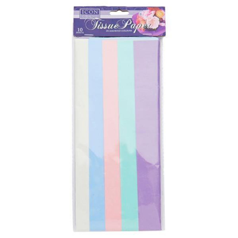 Icon Tissue Paper - Pastel Colours - Pack of 10 Sheets