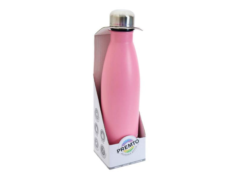 Premto Pastel 500ml Stainless Steel Water Bottle - Pink Sherbet