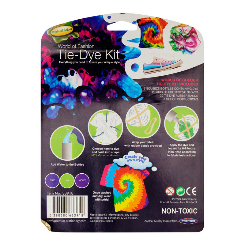 World of Colour Tie-Dye Kit - Blue/Lime/Violet