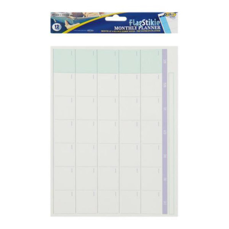 Stik-ie Monthly Planner Sheets - 201x151mm - Pack of 12