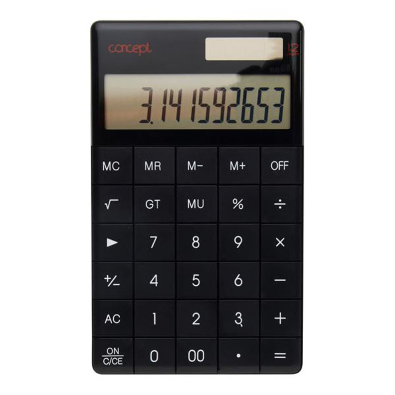 Concept 12 Digit Desktop Calculator - Black
