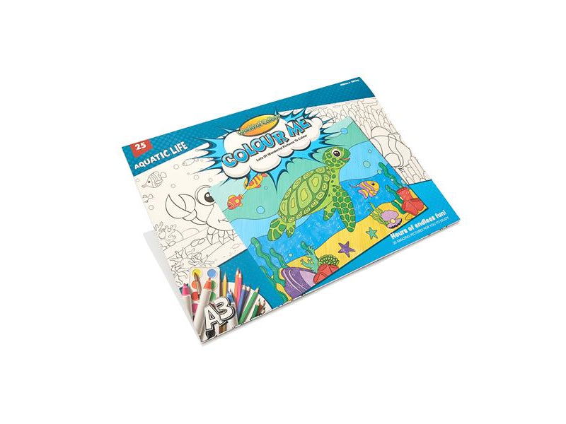 World of Colour A3 Colouring Book - 25 Sheets - Aquatic Life