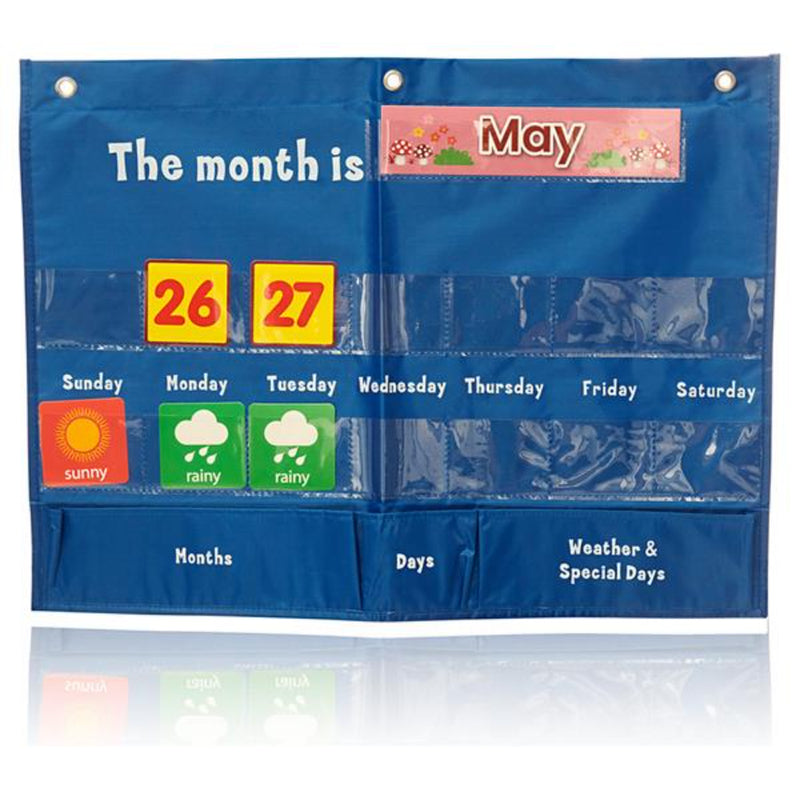 Ormond 610x480mm Calendar Chart Pocket Chart with 98 Durable Picture Cards