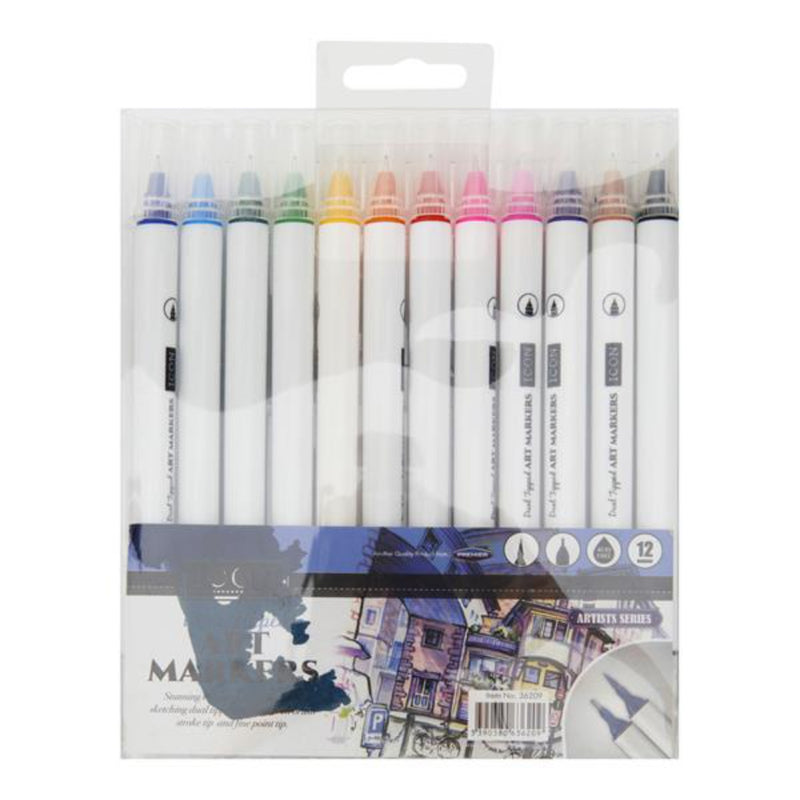Icon Dual Tipped Art Markers - Pack of 12