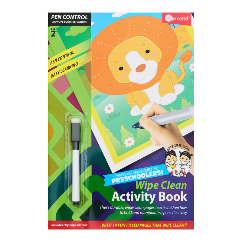 Ormond A4 Wipe Clean Activity Book - 14 Pages - Pen Control