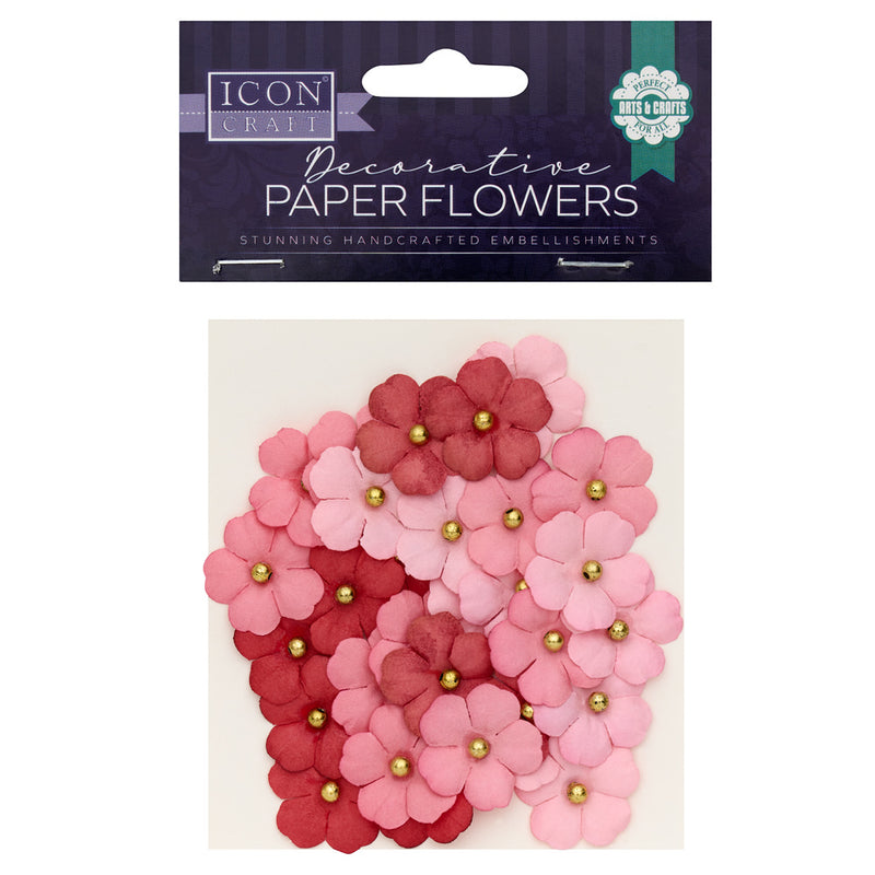 Icon Decorative Paper Flowers - Pink - Pack of 30