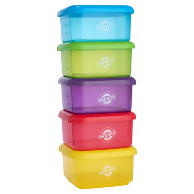 Premto Multipack | Square BPA Free Meal Box - Microwave Safe - Set of 5