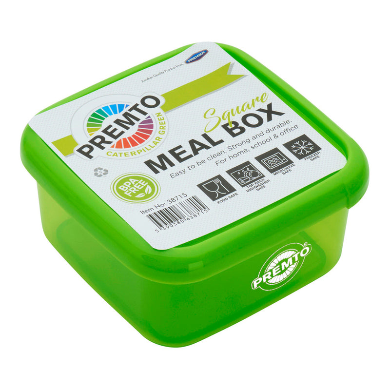 Premto Square BPA Free Meal Box - Microwave Safe - Caterpillar Green