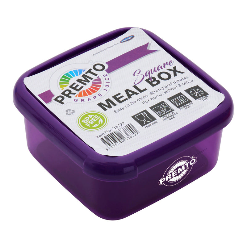 Premto Square BPA Free Meal Box - Microwave Safe - Grape Juice Purple