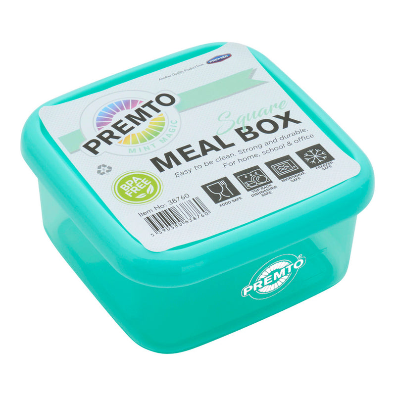 Premto Square BPA Free Meal Box - Microwave Safe - Pastel - Mint Magic Green