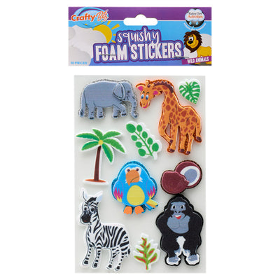 crafty-bitz-squishy-foam-stickers-wild-animals-2-pack-of-10|Write Away 