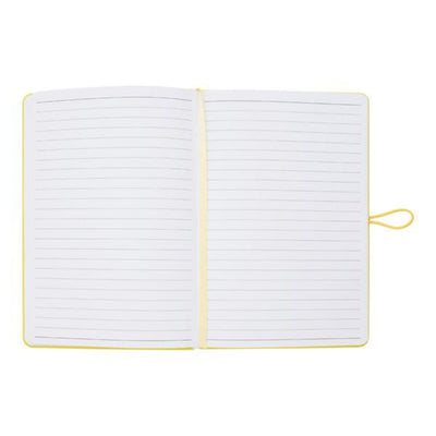 Premto Pastel A5 PU Leather Hardcover Notebook with Elastic Closure - 192 Pages - Primrose Yellow