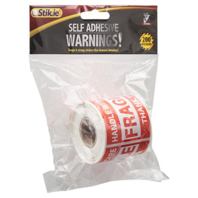 Stik.Ie Self Adhesive Labels ''Warnings! - Fragile'' - 200 pieces