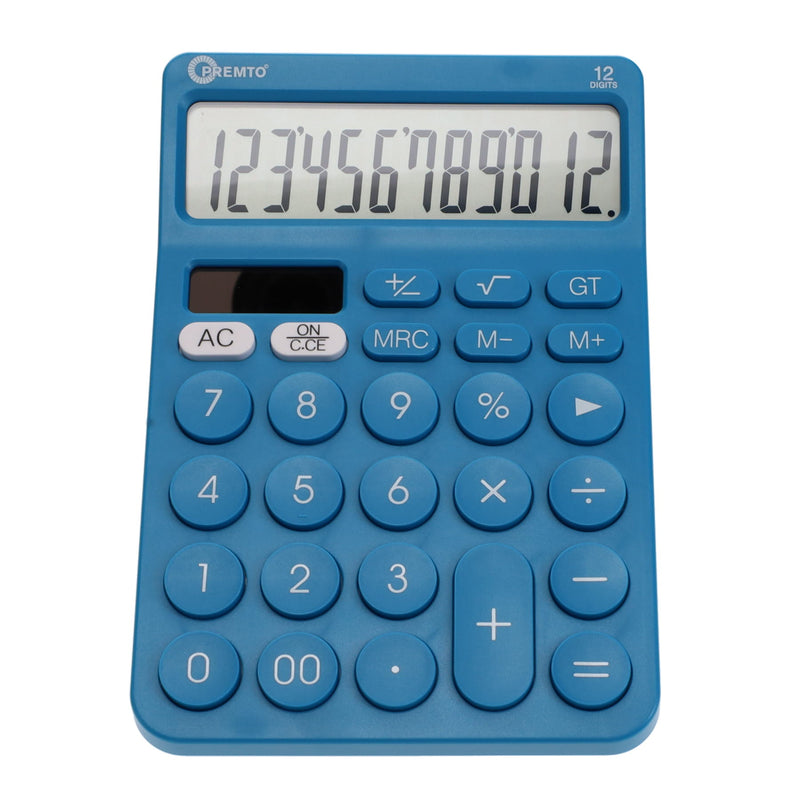 Premto Desktop Calculator Maths Essentials - Printer Blue