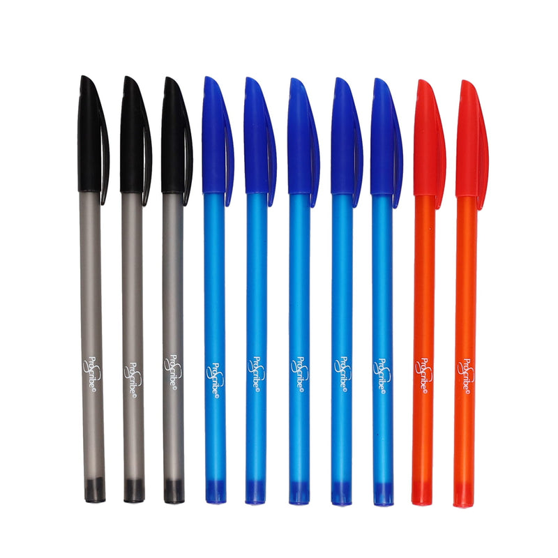 Pro:Scribe Ballpoint Pen - Assorted Colours - Pack of 10