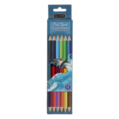 Icon Dual Tipped Colouring Pencils - Pack of 12