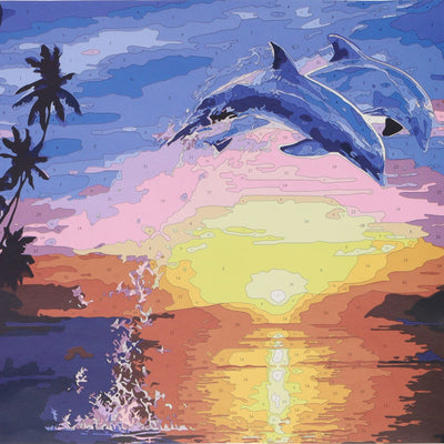 Icon Paint By Numbers Canvas - 300x300mm - Dolphin