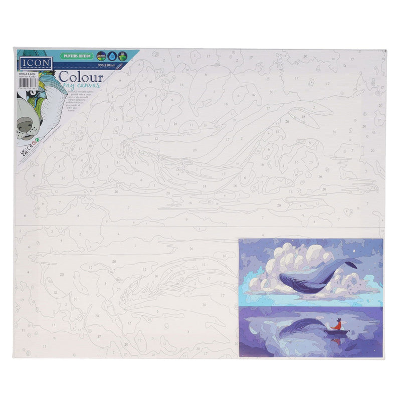 Icon Paint By Numbers Canvas - 300x250mm - Whale & Girl