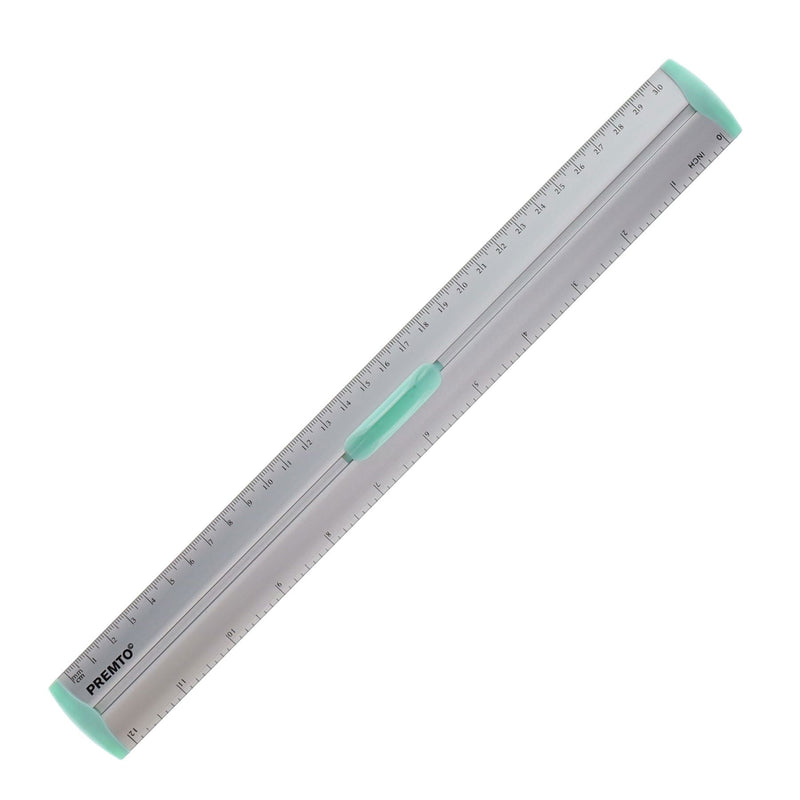 Premto Pastel Aluminum Ruler With Grip 30cm - Mint Magic
