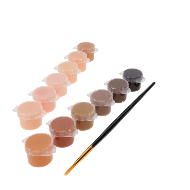 Icon Acrylic Paint Skin Tones And Paint Brush - Set of 12 x 5ml